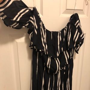 Navy striped jumpsuit